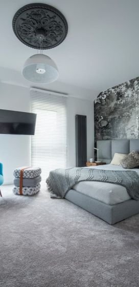 Fade-resistant grey carpets