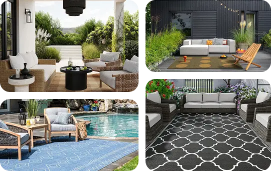 Low-maintenance outdoor carpets