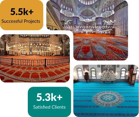 Patterned mosque carpets