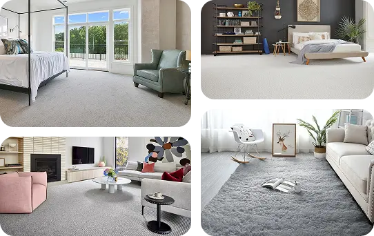 Plush wool carpets