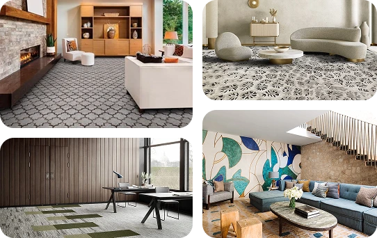 patterned wall to wall carpet