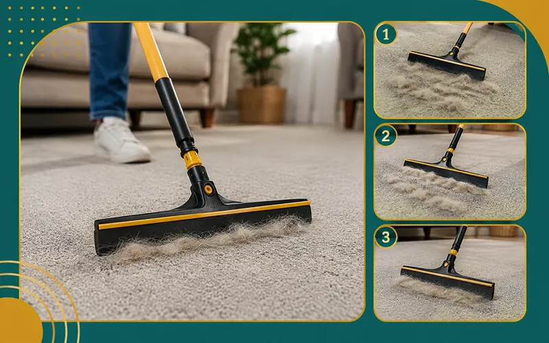 3. Use a Rubber Squeegee or Rubber Broom