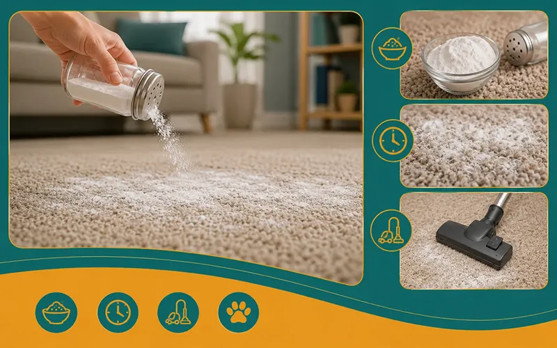 6. Sprinkle Baking Soda Before Vacuuming