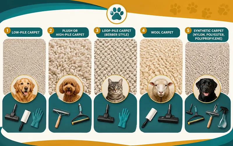 Before Removing Pet Hair, Check Your Carpet Type