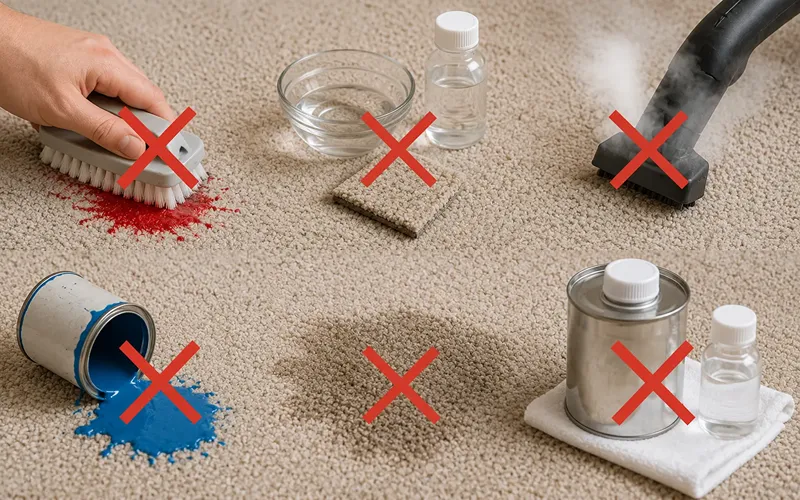 Mistakes to Avoid When Removing Paint From Carpet