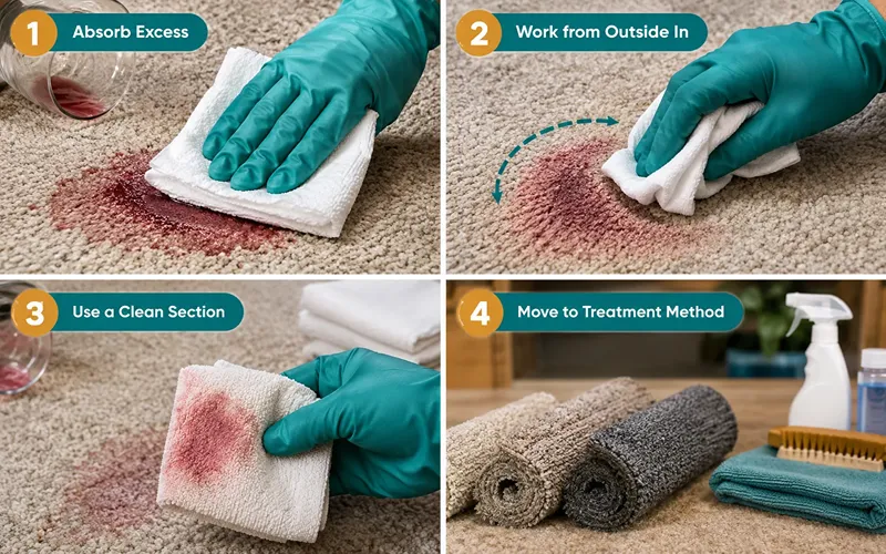 What to Do Immediately for a Fresh, Wet Stain