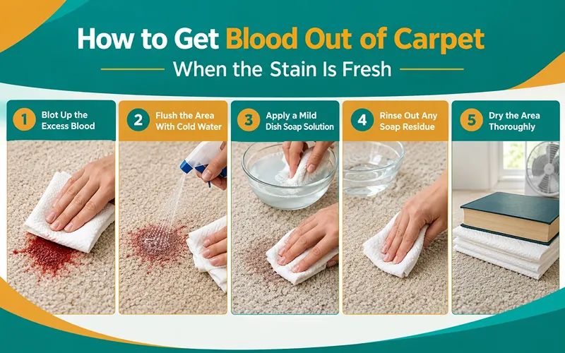 How to Get Blood Out of Carpet When the Stain Is Fresh