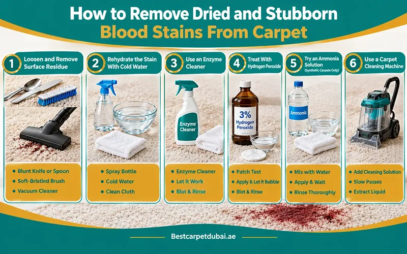 How to Remove Dried and Stubborn Blood Stains From Carpet