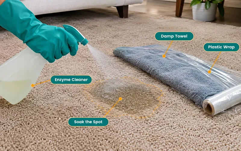 Step 4 Soak the spot with enzyme cleaner