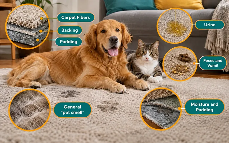 Why Pet Odors Stick to Carpet